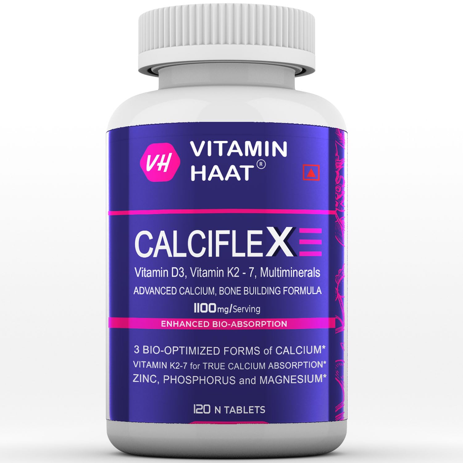 Calcium And Vitamin D3 Tablets for Women & Men | Magnesium Supplement, Zinc & Vitamin K2-7 | Bones Health & Joint Support Supplement | 120 Tablets by VitaminHaat-image-41