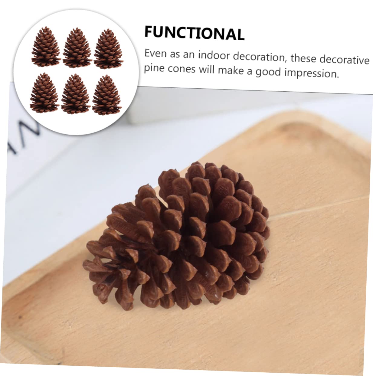 IMIKEYA Getrocknete Kiefernzapfen Tannenzapfen aus Naturholz 6 Stück Braun für Weihnachtliche Indoor und Selbstgemacht Bastelprojekte