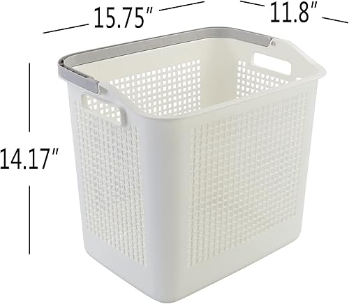 Miniatura 3 de Cesto de plástico para la ropa sucia de 42 L con asa, cestas altas de plástico, paquete de 4, F