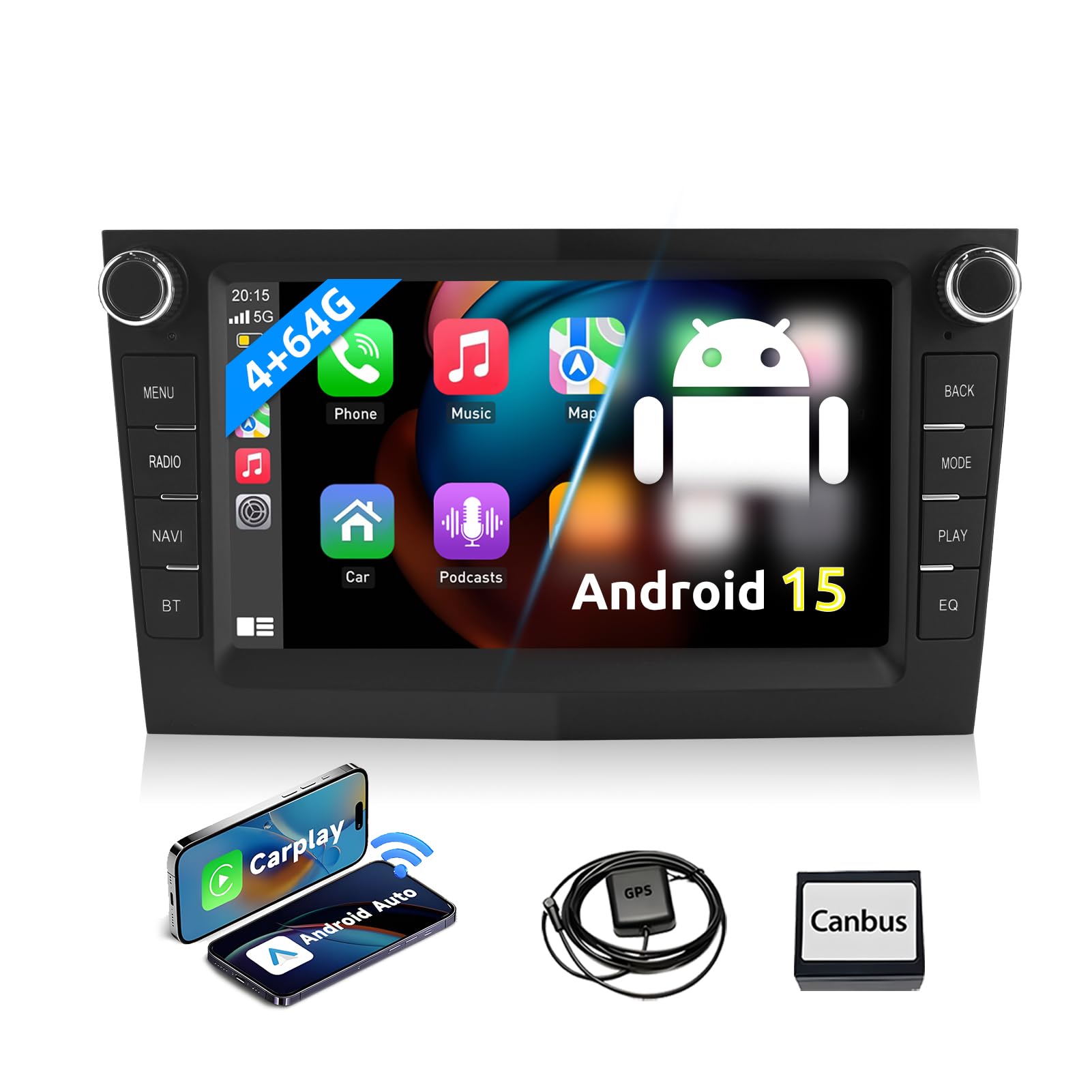 ESSGOO True 4+64G Drahtloses Autoradio und Android Auto CarPlay Für Vauxhall Opel Corsa C/D Zafira B Astra G/H Meriva Signum Combo mit 7 Zoll Touchscreen Bluetooth FM RDS AM GPS WiFi - 1