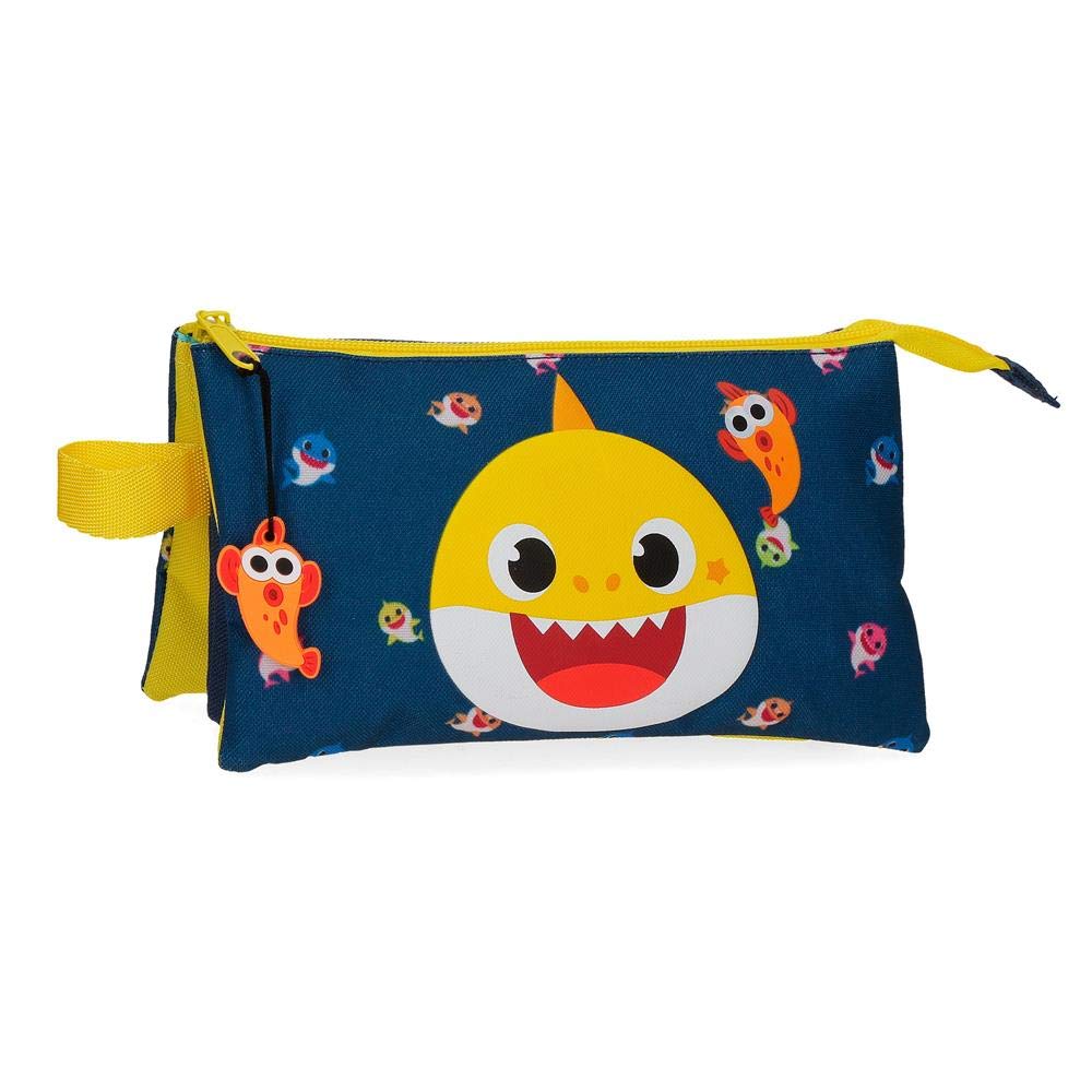 BABY SHARK My Good Friend, Estuche Tres Compartimentos Niños Unisex, Azul (Blue), 22x12x5 Cms