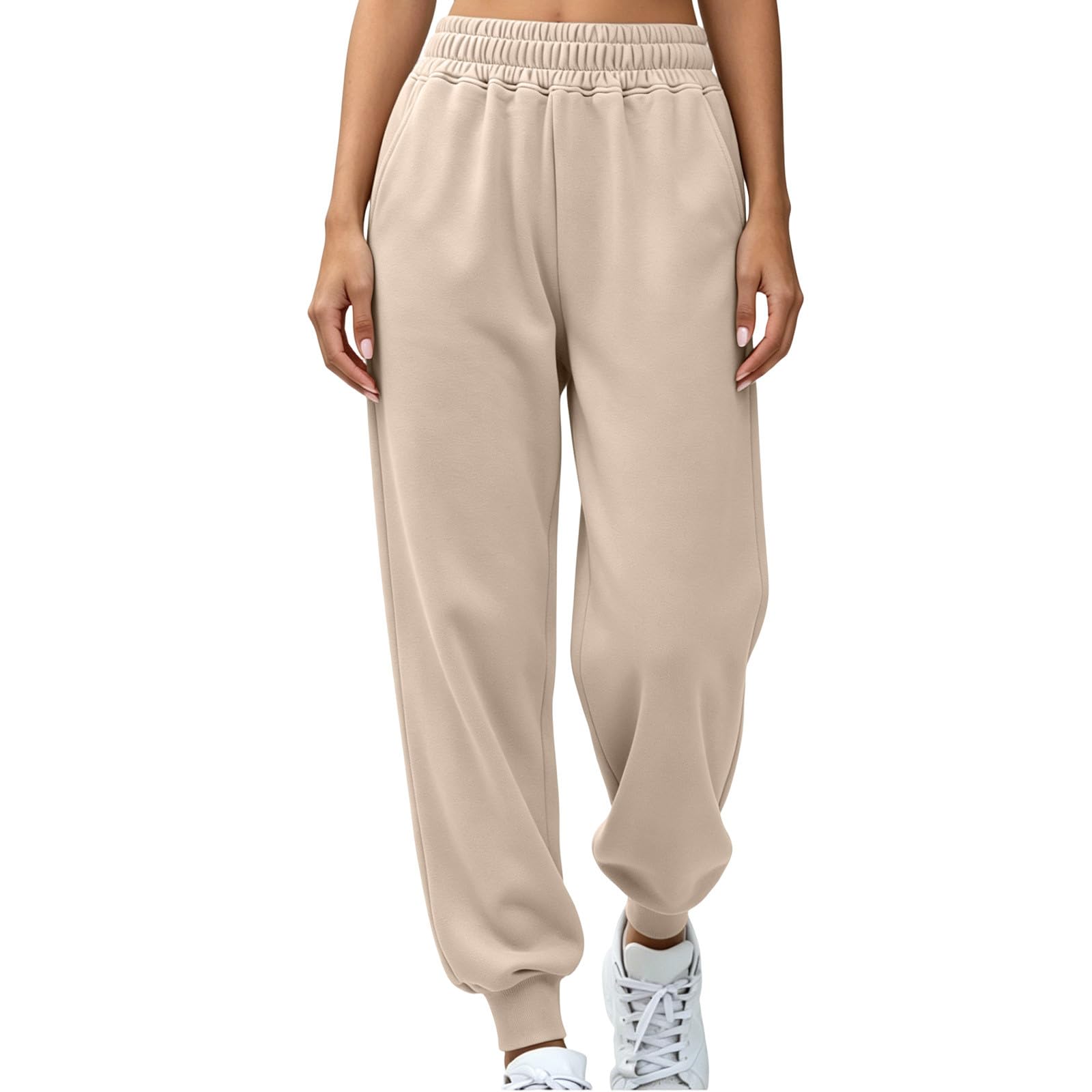 Generico Pantaloni Sportivi Donna Pantaloni a Gamba Larga con Elastico in Vita Pantalone Jogger con Coulisse Comodi Pantlone Cotone Morbidi Casual Pants Lunghi per Allenamento Jogging Fitness