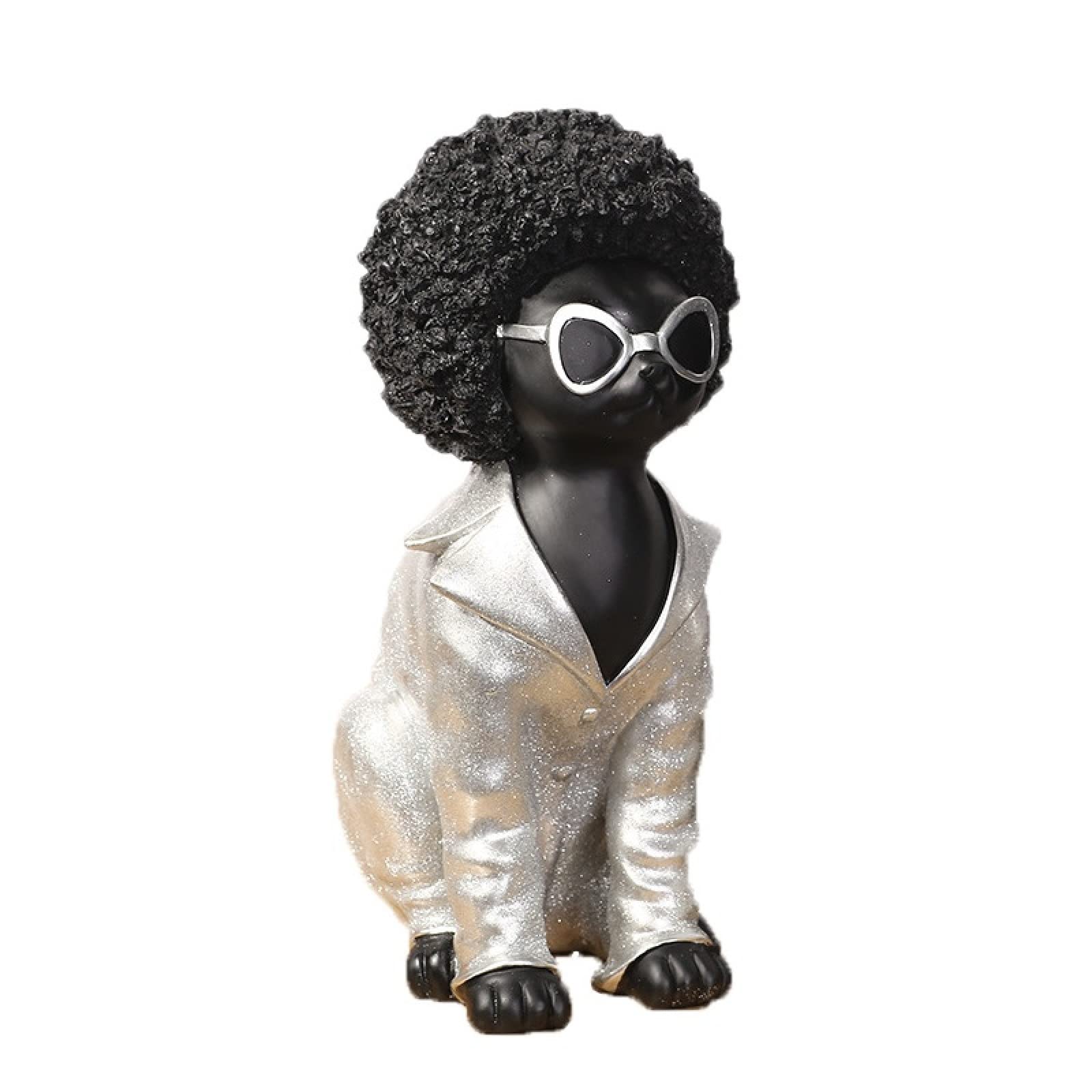 Figurka Ceramiczny Afro Dog Statue Figurka Zwierzątka Żywica Nowoczesna Ozdoba