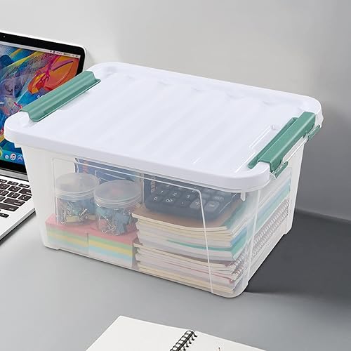 Miniatura 4 de Pekky Contenedor de almacenamiento transparente de 20 cuartos con tapa, paquete de 6 cajas de plástico con cierre