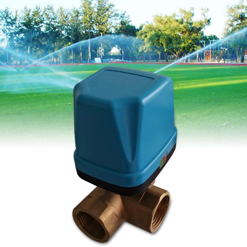 Válvula de conmutación de 3 vías, válvula de zona, válvula de bola, DN32, válvula eléctrica, válvula de motor, válvula de latón, válvula de bola de tres vías, para control de flujo, válvula de zona,