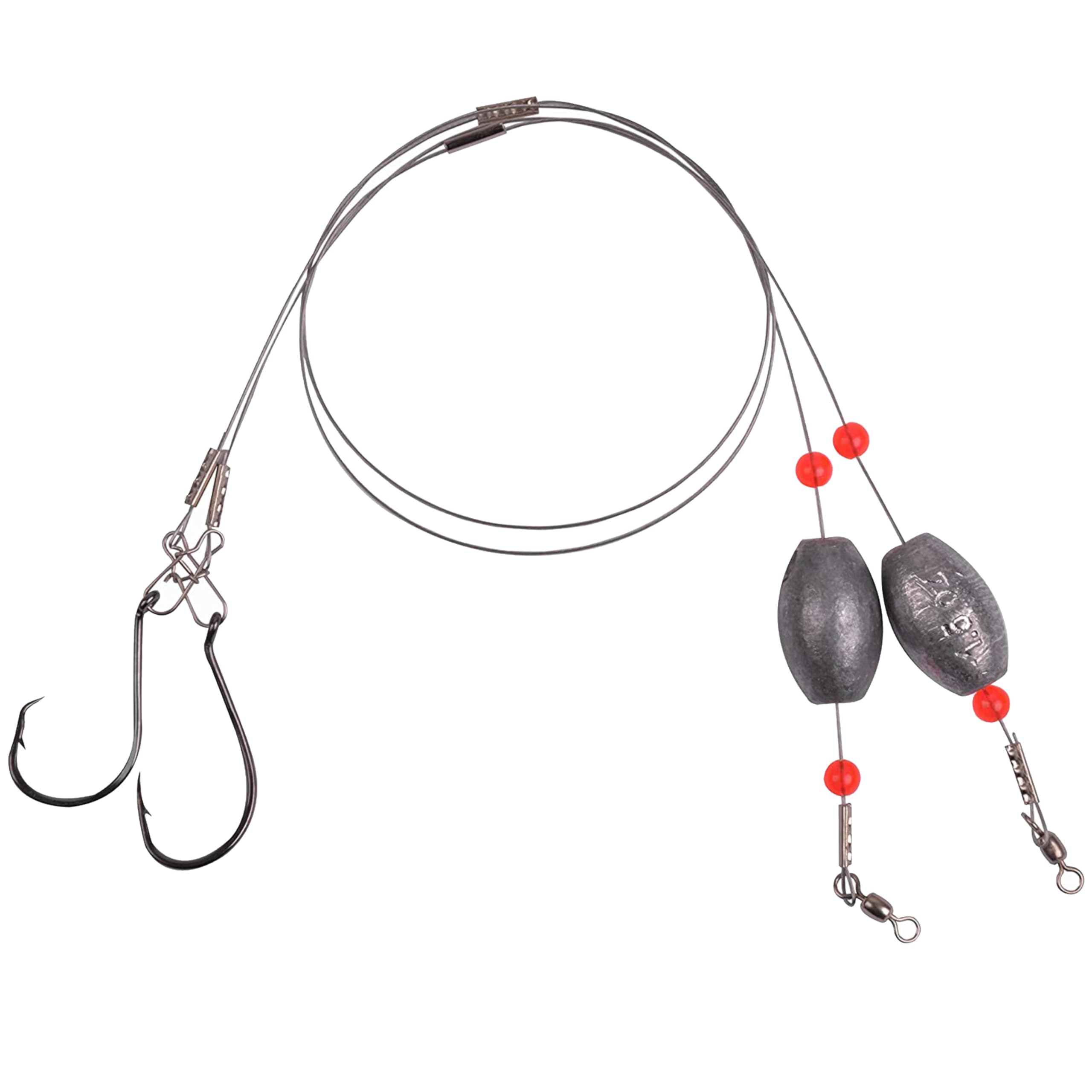 AGOOL Saltwater Grouper Rigs Carolina Rig Bottom Surf Fishing Rigs with Egg Sinkers Circle Hooks for Catfish Flounder Drum Redfish Grouper Halibut Snapper