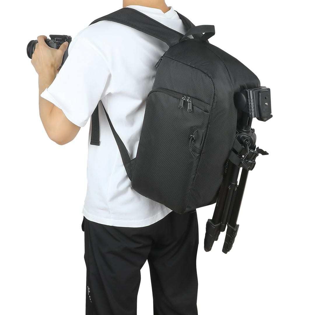 MOCHILA PARA CAMARA, CON TRIPODE, ANTIRROBO, IMPERMEABLE