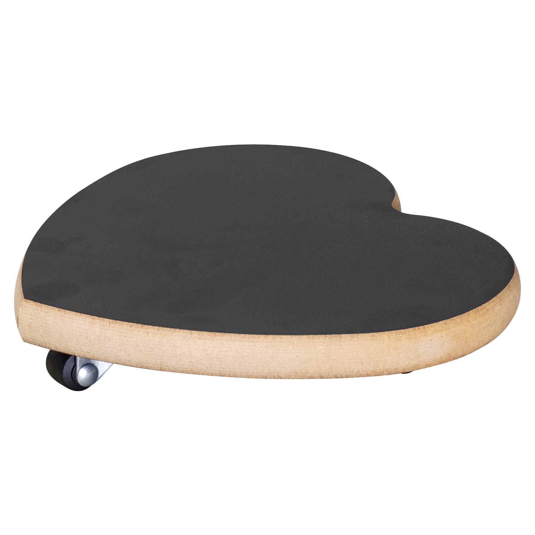 WAGNER Plant trolley BLACK HEART diameter 20 x 4 cm I Flower trolley for indoor use I MDF with black melamine-coating I Container trolley made of wood I Load capacity 100 kg I Made in EU