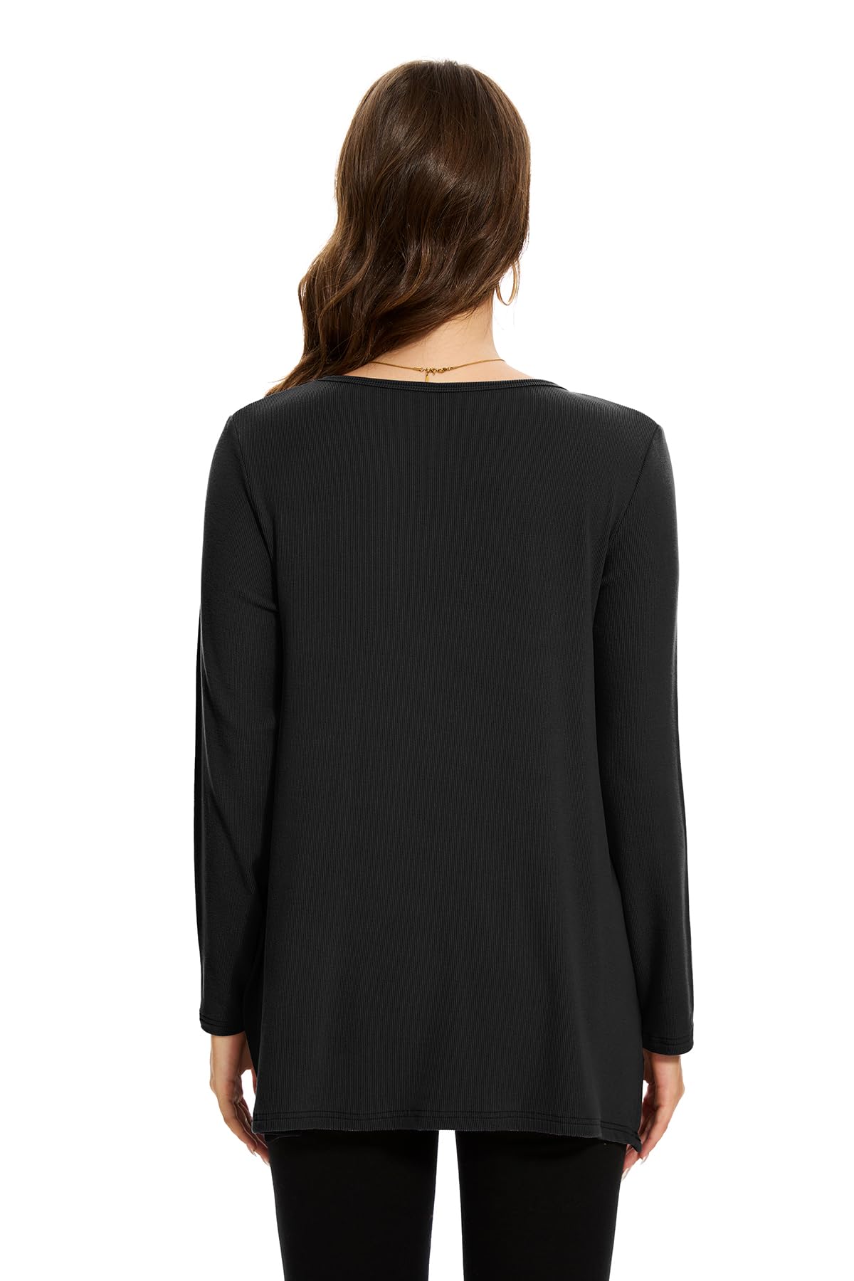 Smallshow Top premaman da donna con spacco laterale, maglia a maniche lunghe, vestiti per gravidanza