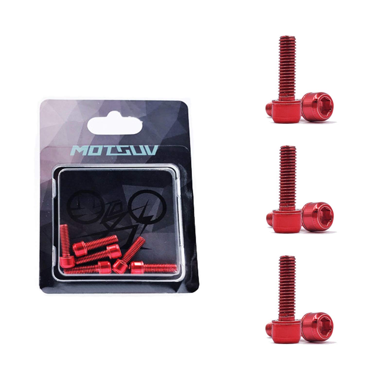 Lot De 6 Vis M5x18mm Titane Rouge Pour Vélo VTT – Fixation Potence, Dérailleurs, Selle – Léger, Anticorrosion Et Stylé