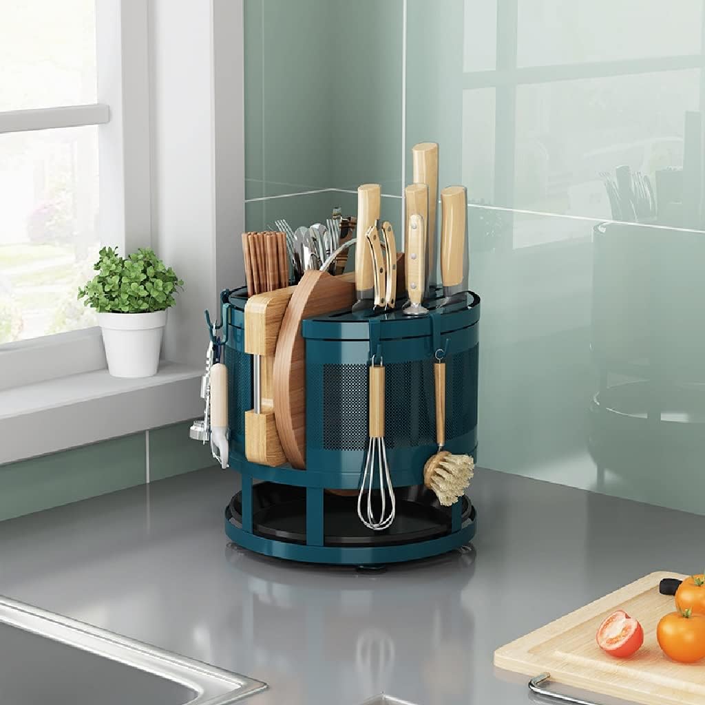 Stand for Knives kitchen Multifunctional Metal Stands for Cutlery Utensil Inserted Block Storage Tank(E)