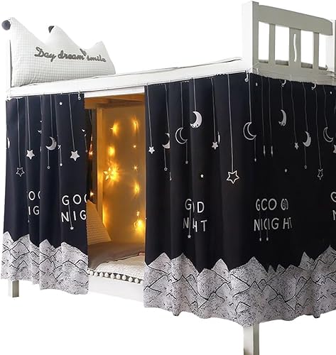 Miniatura 2 de ITODA Cortinas de cama con parte inferior de litera para dormitorio, a prueba de polvo, transpirable, toldo de cama individual, cortina de tela