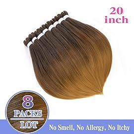 8 Pack Ombre Braiding Hair Pre Stretched - 20 80G/Pack Premium Pre Stretched Braiding Hair Extensions, Professional Itch Free Hot Water Setting Perm Yaki Texture Prestretched Hair(1B/30/27)