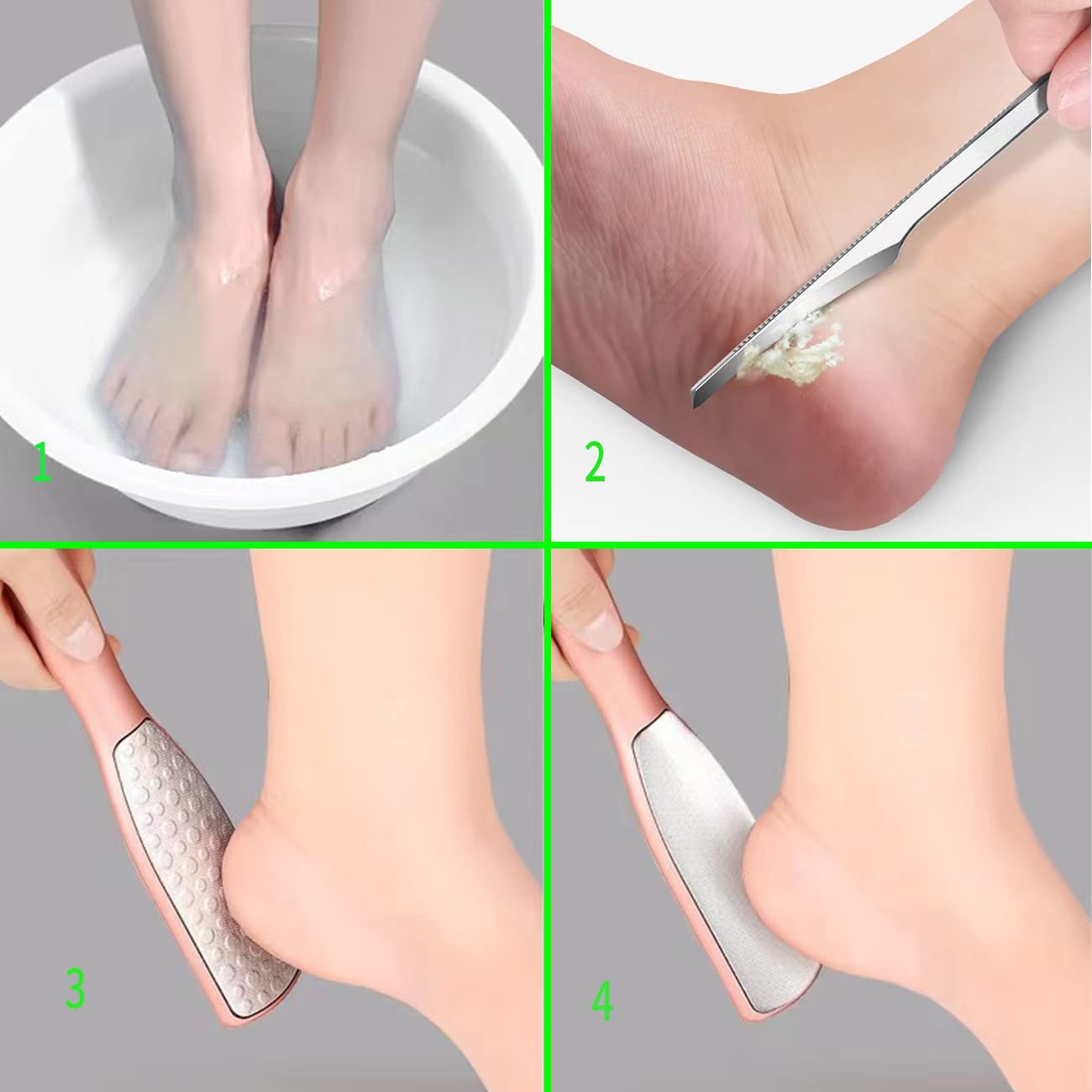 rappe pies pedicura,rape pies,Lima de pie de acero inoxidable, se puede utilizar para el cuidado de los pies, corte láser de doble cara impermeable y antioxidante, no es fácil de ocultar la