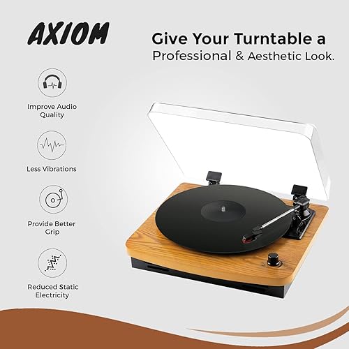 Miniatura 9 de Tapete acrílico blanco para tocadiscos de 11.75 pulgadas para reproductor de discos de vinilo de 12 pulgadas, antiestático y reduce el ruido