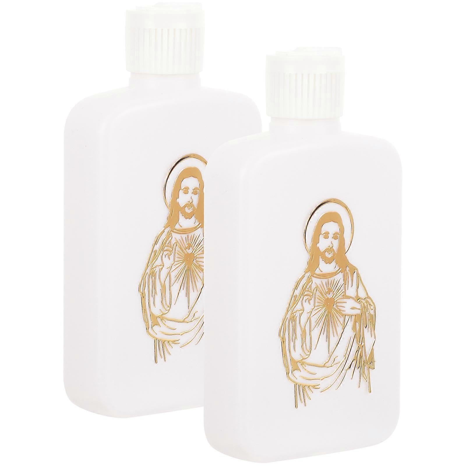 JOYHAPPST 2pcs Holy Water Bottles Catholic Christian Holy Water Bottle Container Empty Water Bottles(100ml)