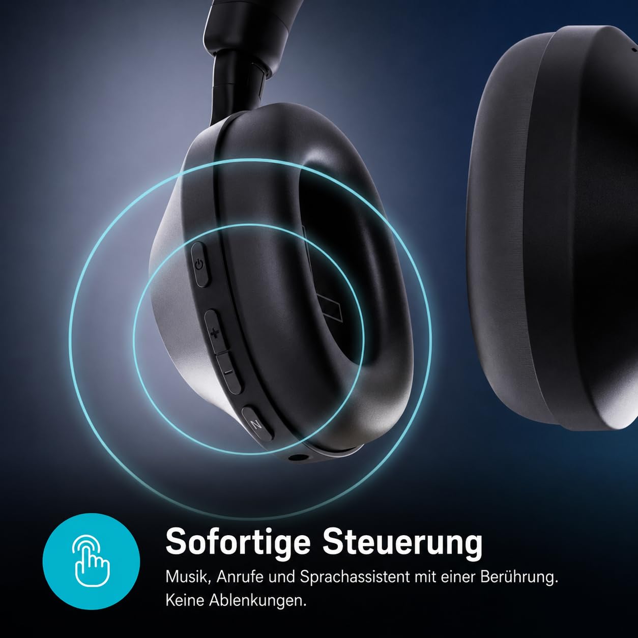 Nilait Aera Auriculares Inalámbricos Bluetooth 5.4 con Cancelación de Ruido ANC, Drivers 40mm, 4 Micrófonos, Sonido Envolvente, Batería Larga Duración, Cascos Bluetooth Negros