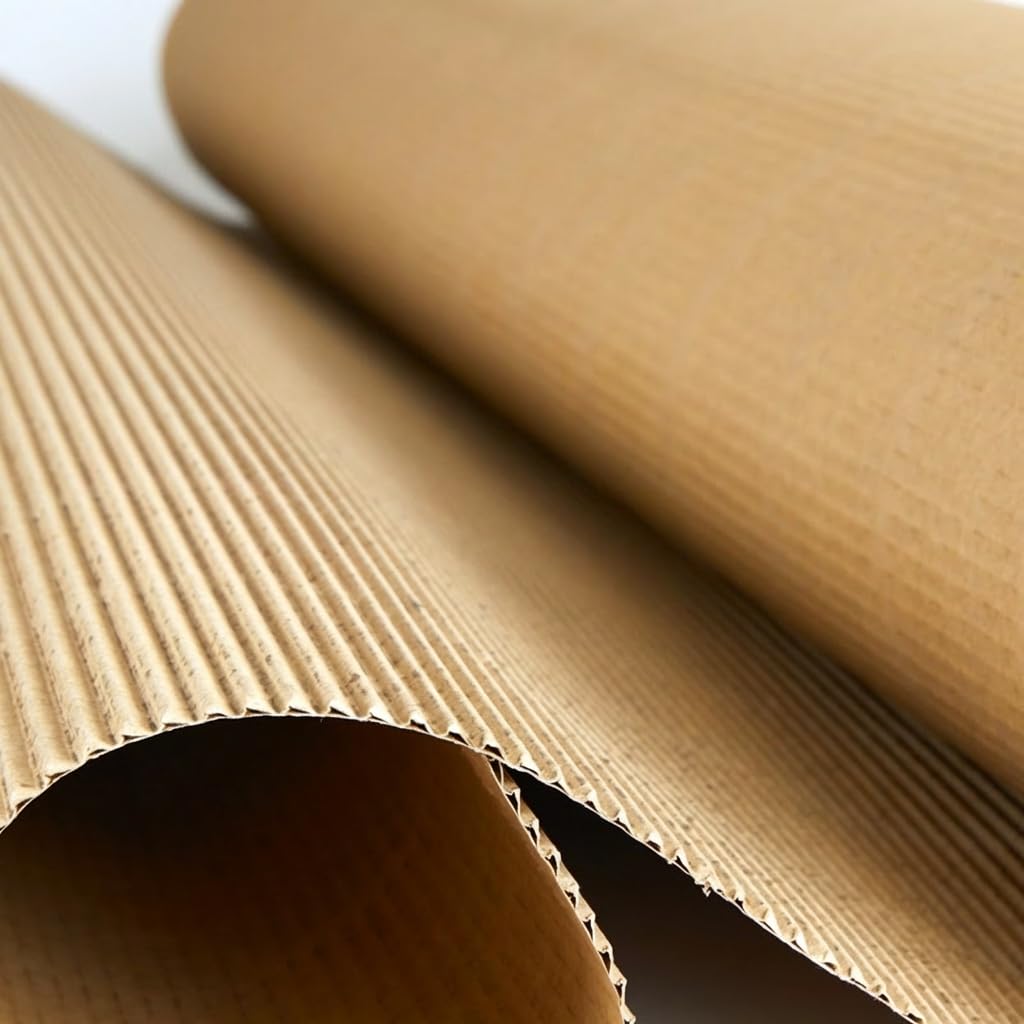 Rollo Cartón Corrugado 90 cm x 25 m – Cartón Ondulado Protector – Cartón para Embalaje, Mudanzas y Pintura – Cartón Protector Suelos Pintor – Rollo Cartón Embalar 5 kg