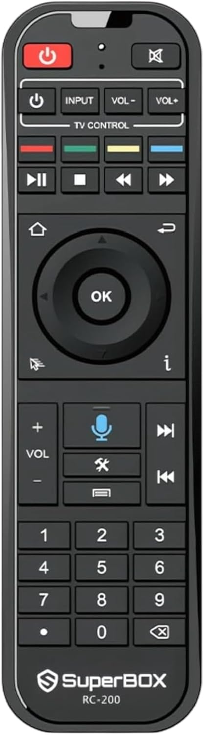 Original Super Box RC-200 Remote Control with Voice Command and Bluetooth for S6 Max, S6 Ultra, S5 Max, S5 Pro, Elite Pro+, Elite Ultra