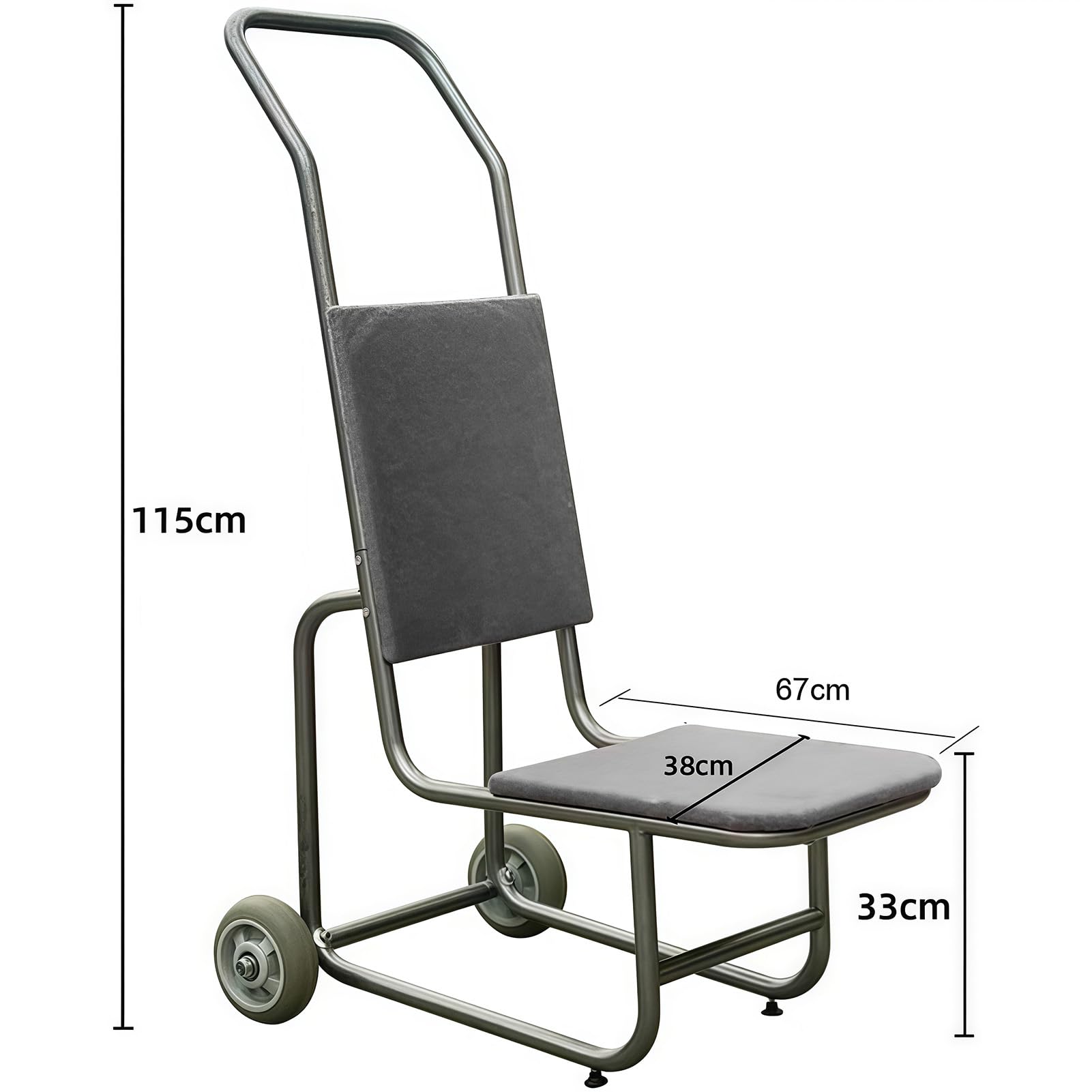 Carrello per Sedie, Carrello Portasedie, Carrello per Impilare Sedie, Carrello Commerciale in Ferro con capacità di 10 Sedie, Carrello per Deposito e Trasporto