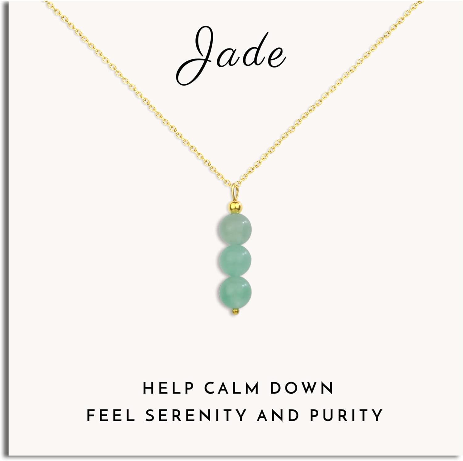 SmileBelle Crystal Necklace, Jade Necklace for Women as Birthday Gifts 14k Gold Black Tourmaline Lockets as Birthstone Jewelry for Girls Dainty Crystal Jewelry as Anniversary Gifts