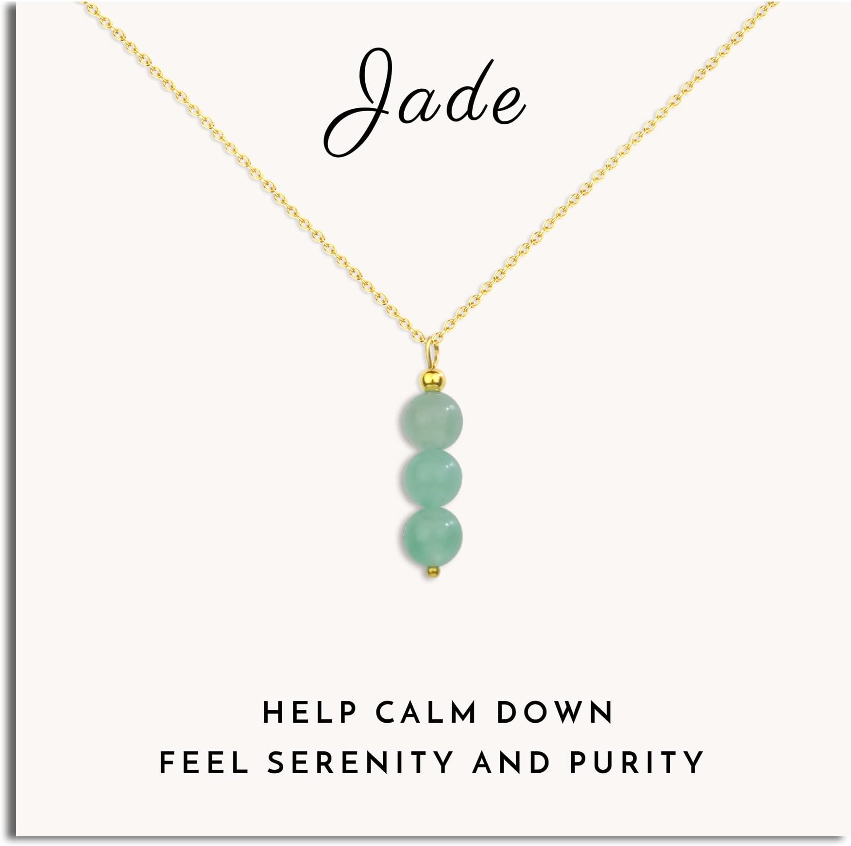 Crystal Necklace, Jade Necklace for Women as Anniversary Birthday Mothers Day Gifts for Women 14k Gold Black Tourmaline as Birthstone Jewelry for Girls Dainty Crystal Jewelry