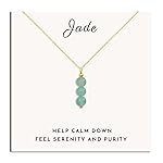 SmileBelle Jade Necklace for Women, Dainty Crystal Necklace With Jade Beads, Green Necklace Crystal Pendant Necklace as Birthday Gifts Ideas for Girls, Jewelry as Women Gifts as Thanksgiving Day Gifts