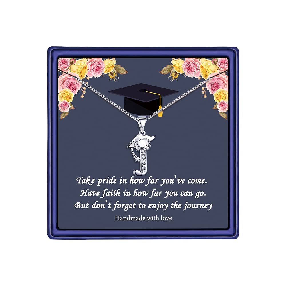 Yoosteel Graduation Gifts for Her 2025, Initial Necklaces Graduation Cap Necklace Friendship Gifts for Women Friends Her 2025