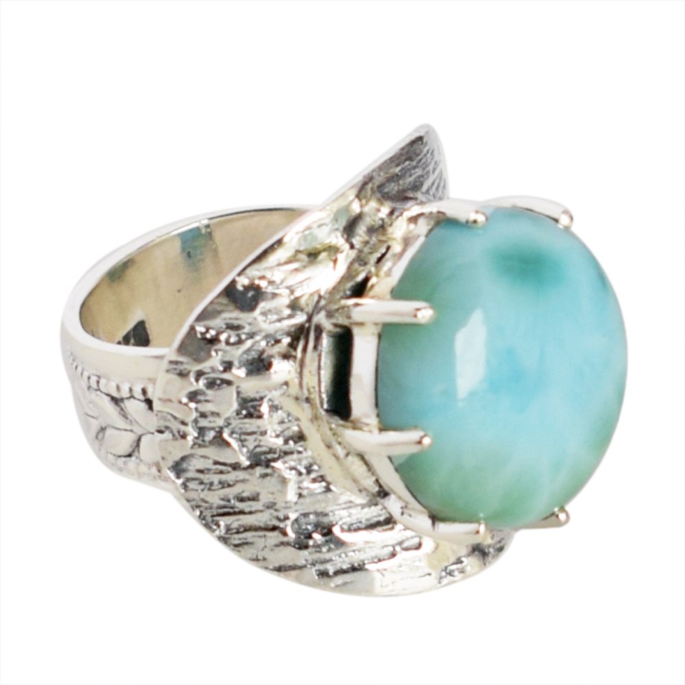 Ravishing ImpressionsLarimar Gemstone 925 Solid Sterling Silver Ring Gorgeous Designer Jewellery,for Girls FSJ-1027