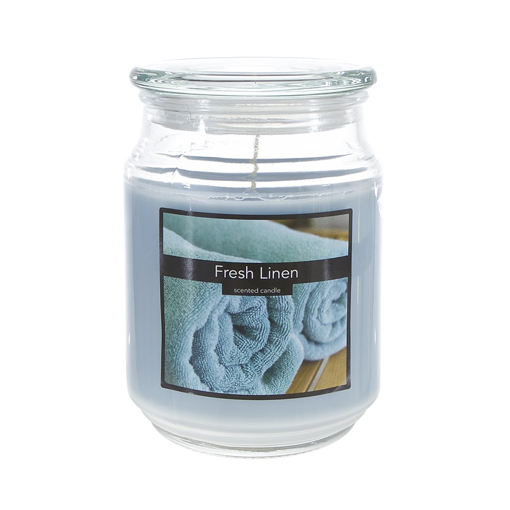 Scented 18 Ounce Glass Jar Container Candle - Fresh Linen