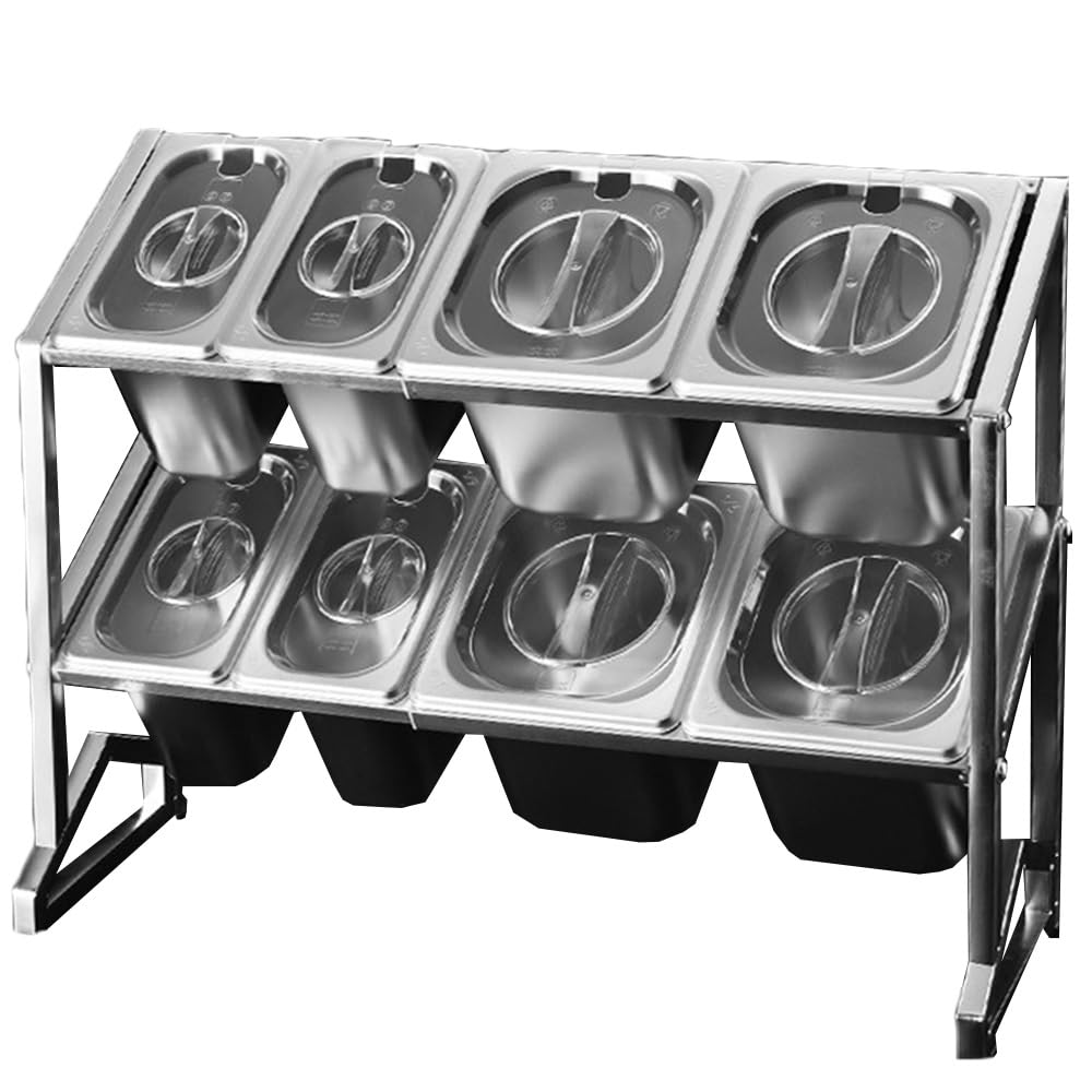 Estante Para Especias De Pie De Acero Inoxidable Con 10 Bandejas Y Tapa Transparente, Organizador Con Múltiples Compartimentos Retráctiles, Almacenamiento De Encimera, Pr,Silver/B-A-22.8X7.5X17.3In