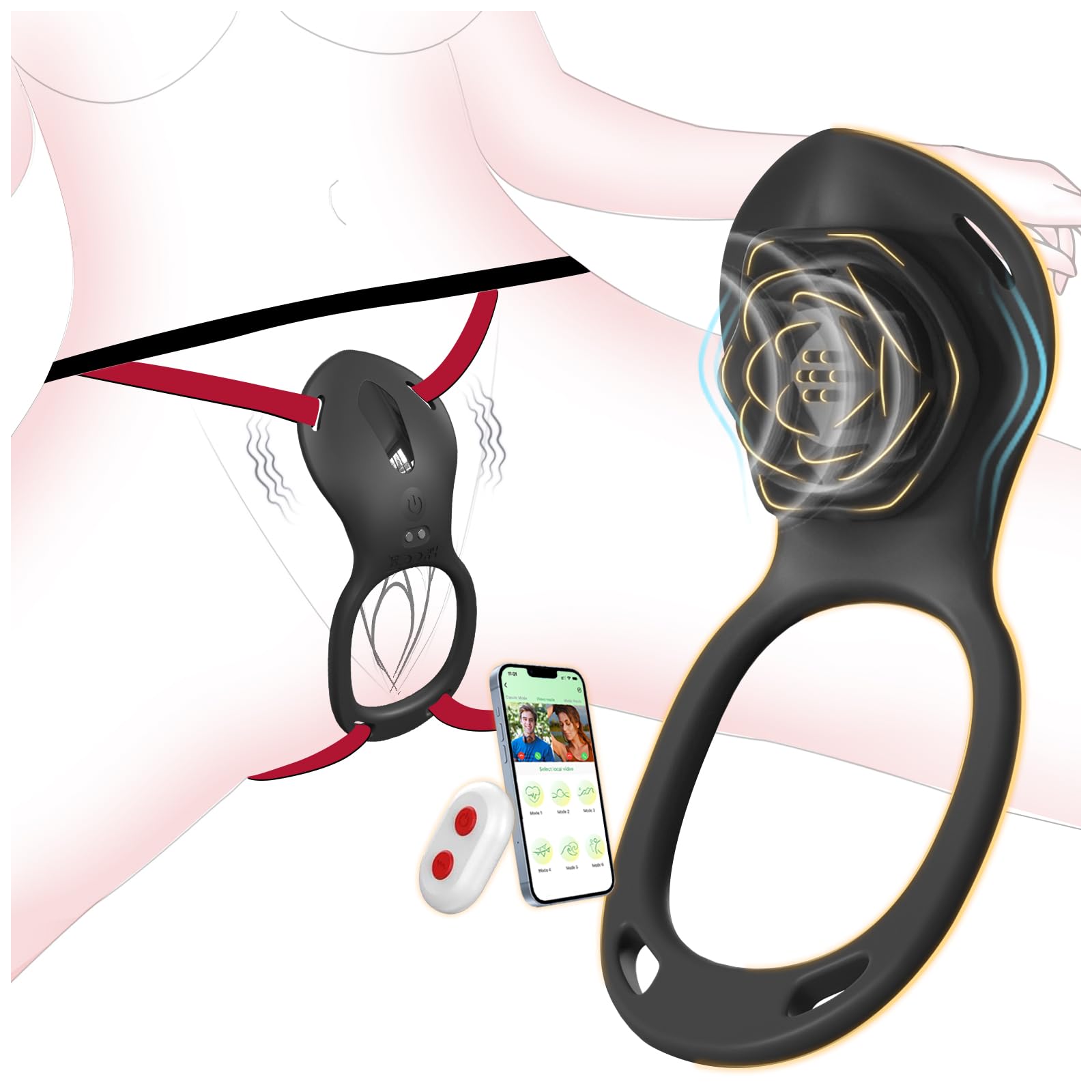 Strap On Sex Swing Machine, Small Quiet Clitoral Vibrators, Mens Male Penis Sex Toys for Men Women Pleasure, Juguetes Sexuales para Mujer, ZOOPLOU Nipple Sex Toy Stimulation: Black