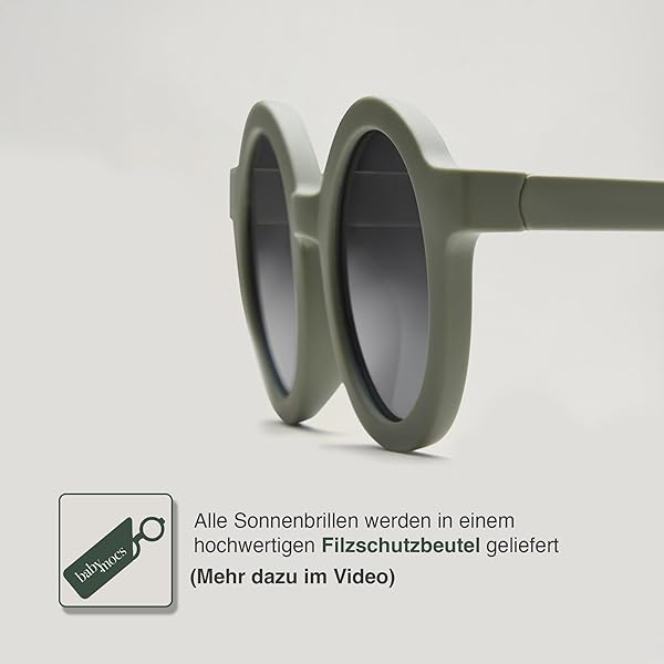 BABYMOCS Baby Sonnenbrille 0-1,5 Jahre BIOPLASTIK & POLARISIERT I Runde Sonnenbrille Baby Jungen & Mädchen BPA-frei I 100% UV SCHUTZ I Mit Band & biegsam I Schwedisches Design - 5