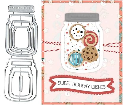 Jars Bottle Shaker Metal Die Cuts Cutting Dies, Jars Bottle Shaker Cutting Dies Paper Cards Cutting Dies Cut Stencils for DIY Embossing Card Making Book Tags Decorative Paper Dies Scrapbooking