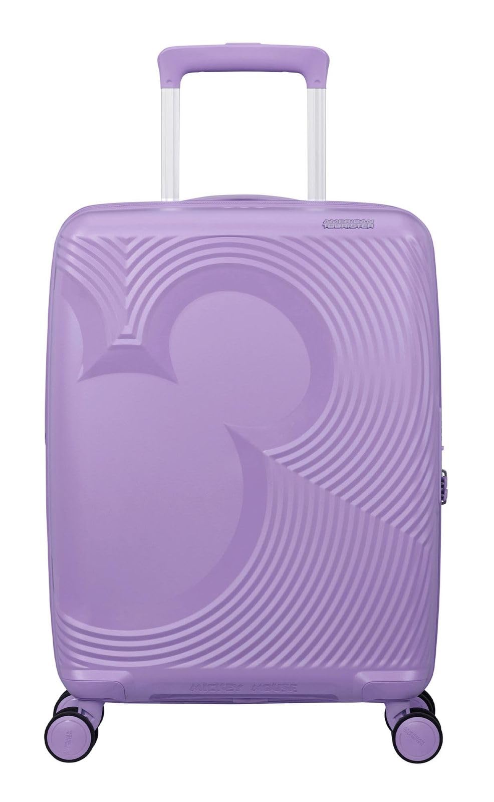 American Tourister Mickey Magic - Carry-on Suitcase 55 x 40 x 20/23 cm - Hard Shell Cabin Trolley for Ryanair, easyJet & Most Airlines, 37/44 L, Mickey Soft Lilac