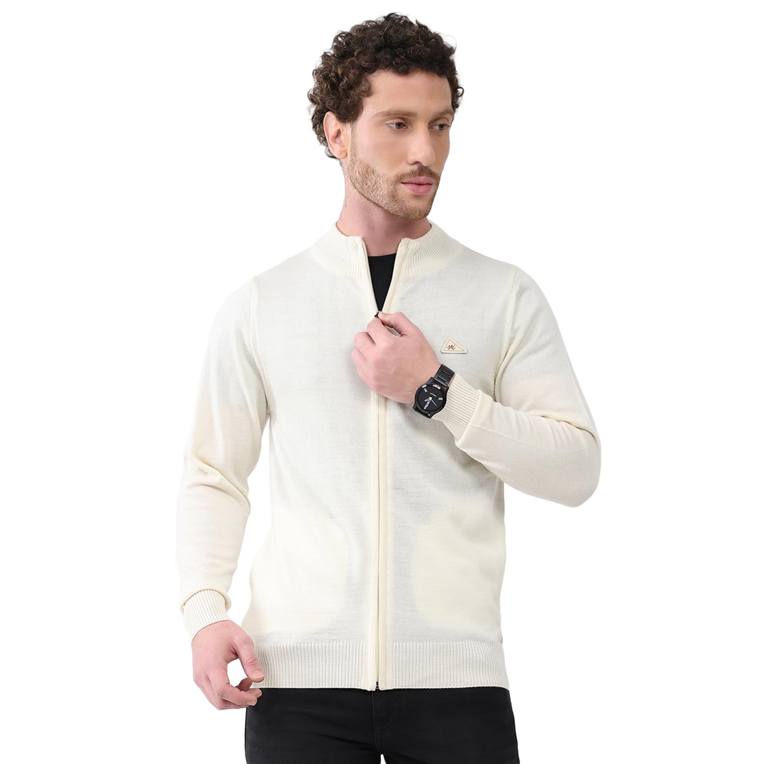 monte carlo Men Mock Neck Pullover | Regular Fit Full Sleeve Solid Sweater | Warm Winter Knitwear for Casual & Office Wear-picture-27