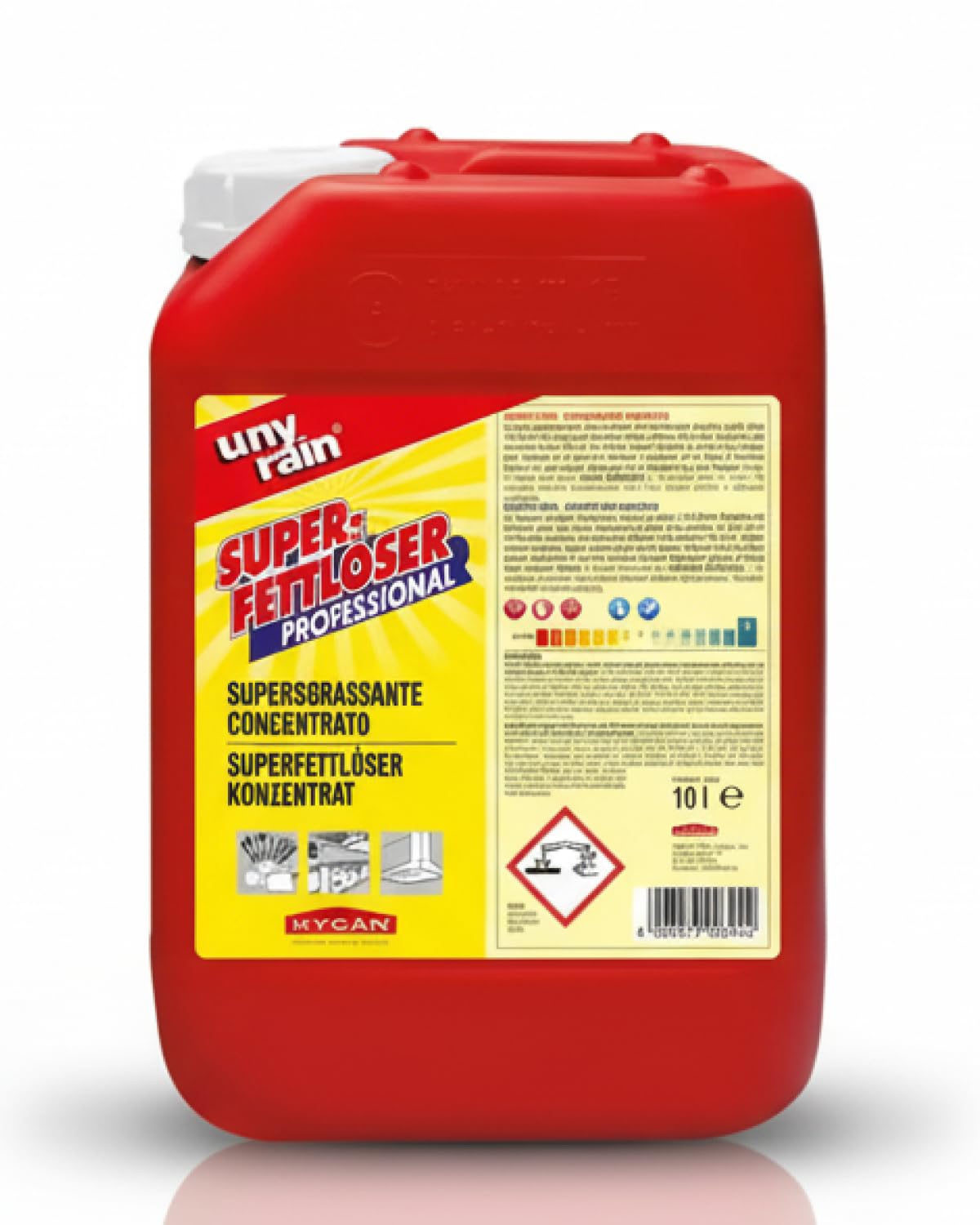Superfettlöser Konzentrat 10 Liter Küchenreiniger | Stark schäumend, für Profiküche, Metzgerei, Bäckerei & Lebensmittelbetriebe