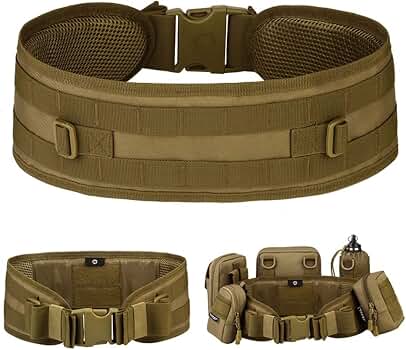 ZAHD 2 Stück Kampfgürtel – Taktischer Molle-Gürtel Aus Nylon, Verstellbar 70-120 Cm, Schwarz & Armeegrün, Für Airsoft Und Outdoor ZAHD 2 Stück Kampfgürtel – Taktischer Molle-Gürtel Aus Nylon, Verstellbar 70-120 Cm, Schwarz & Armeegrün, Für Airsoft Und Outdoor