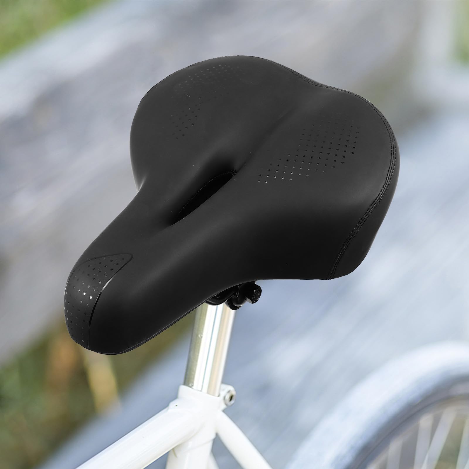 Selle de Vélo avec Lumière, Antidérapante, Confort, Noir