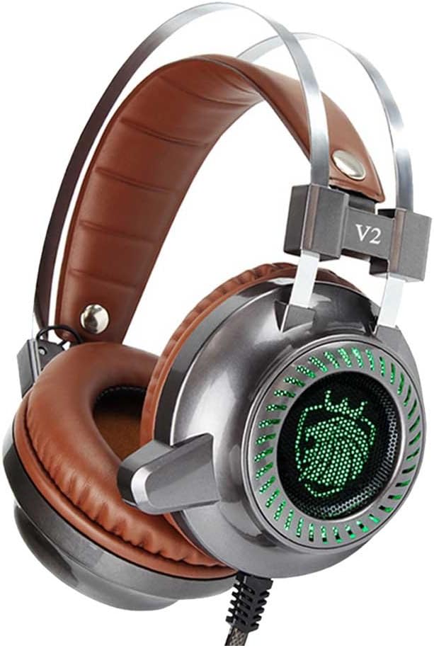 Dollermy Gaming Headset,USB Wired with LED Light Stereo Noise Isolating Earphone with Mic (Pc/Mac/Notebook)