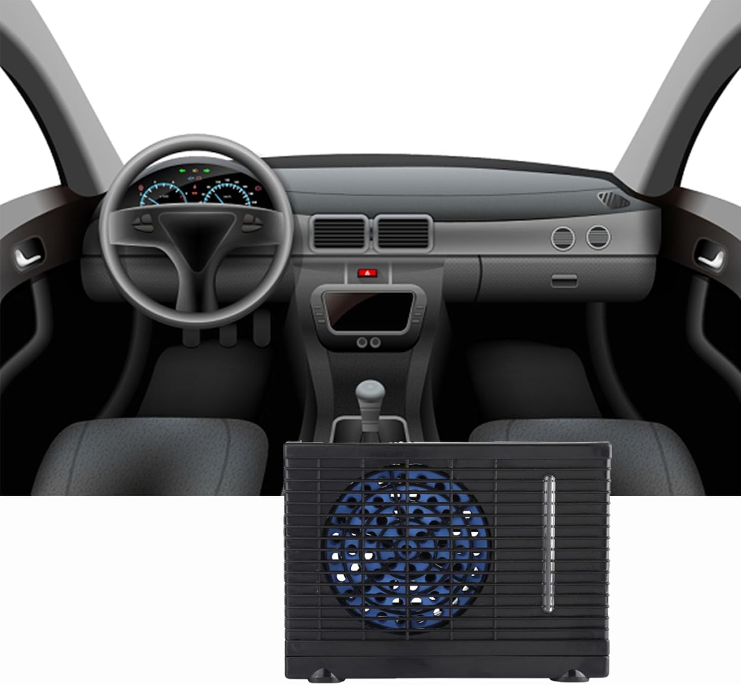 12V Car Air Conditioner Fan, Portable Car Cooling Cigarette lighter Mini Air Cooler Evaporative Water Cooling Fan Universal Fit for Vehicles Truck RV SUV Boat Golf