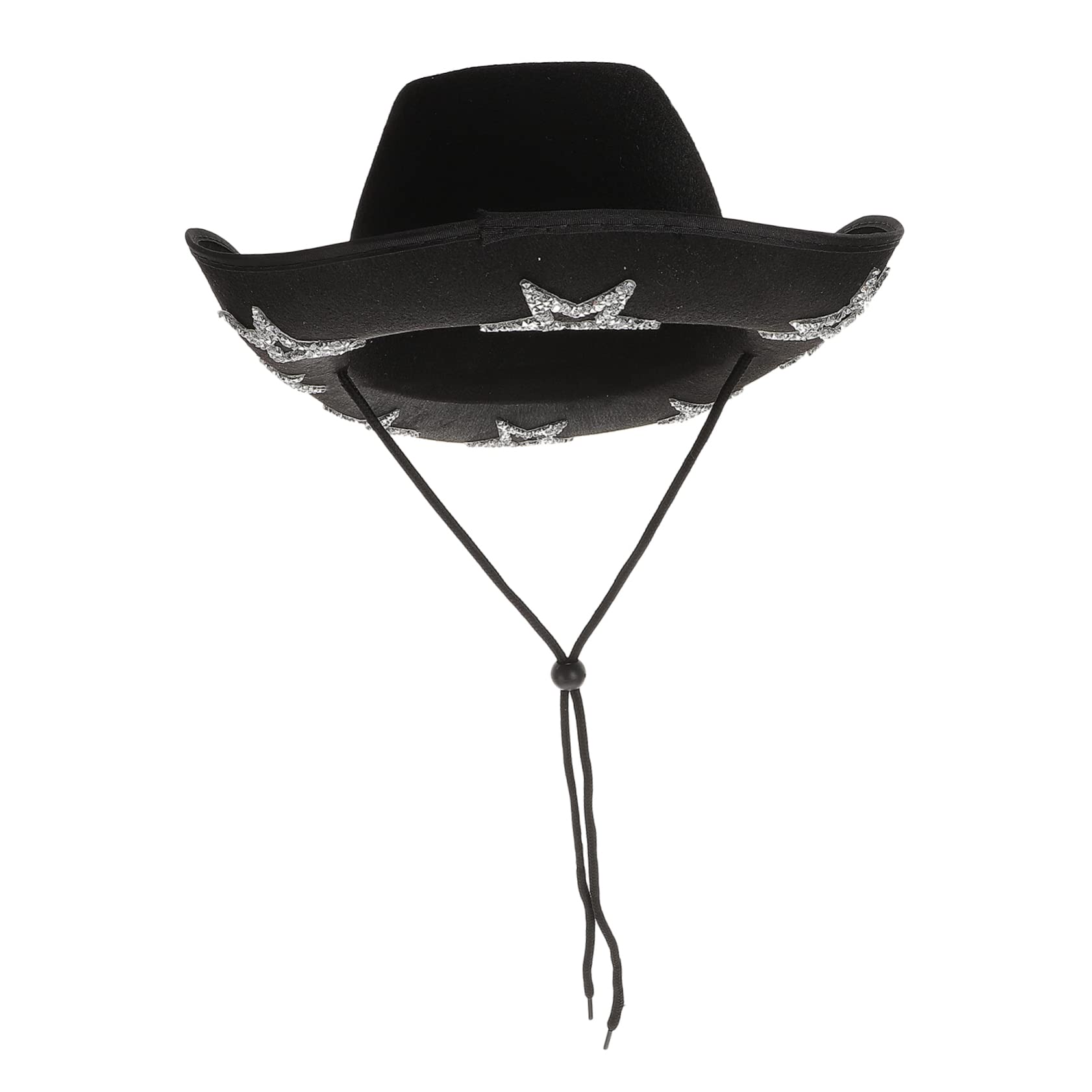 GALPADA Cowboy Hat Rhinestone Sparkle Western Style Pentagram Design for Women for Parties and Events Black