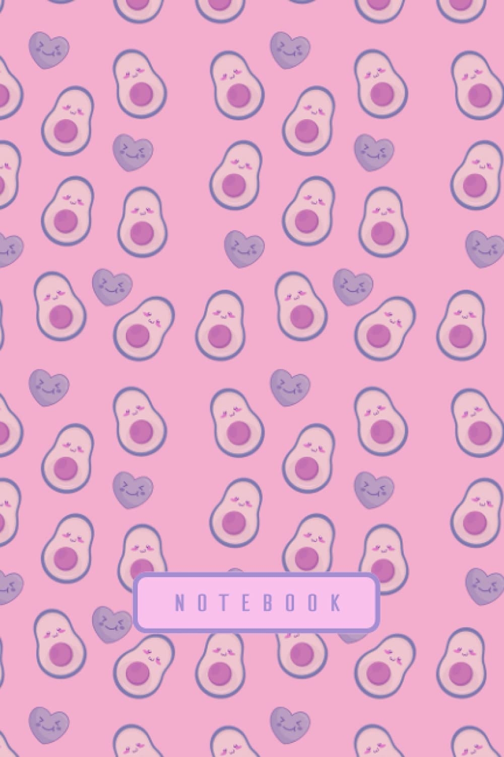 Notebook: Purple Avocado Journal Diary | Kawaii Aesthetic Fruit Lover | Cute Japanese Korean Stationery | A5 6x9” | 120 College Ruled Lined Pages