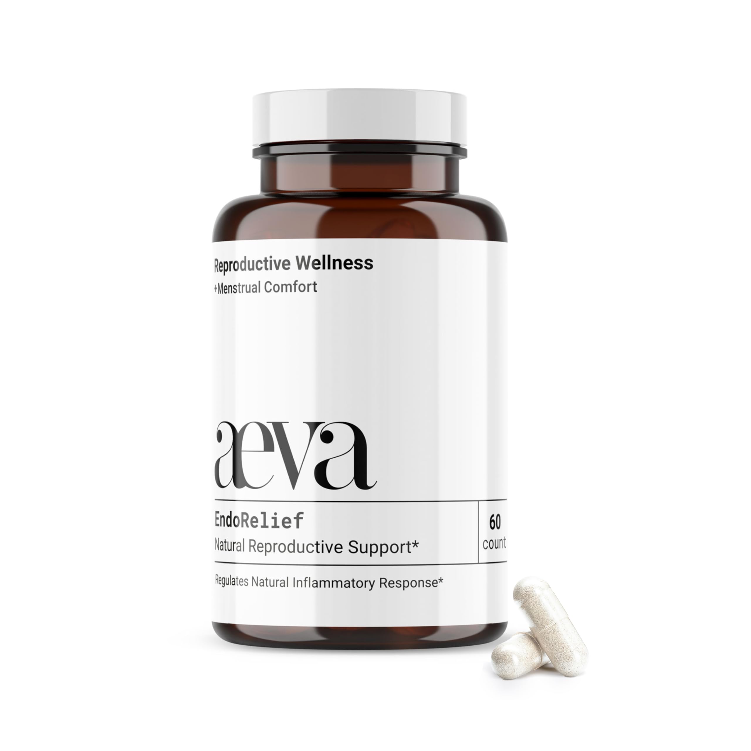 Aeva EndoRelief – Serrapeptase-Powered Reproductive Support for Period Discomfort, Hormonal Balance &amp; Healthy Tissue Response – Functional Medicine Formula for Women – Made in California