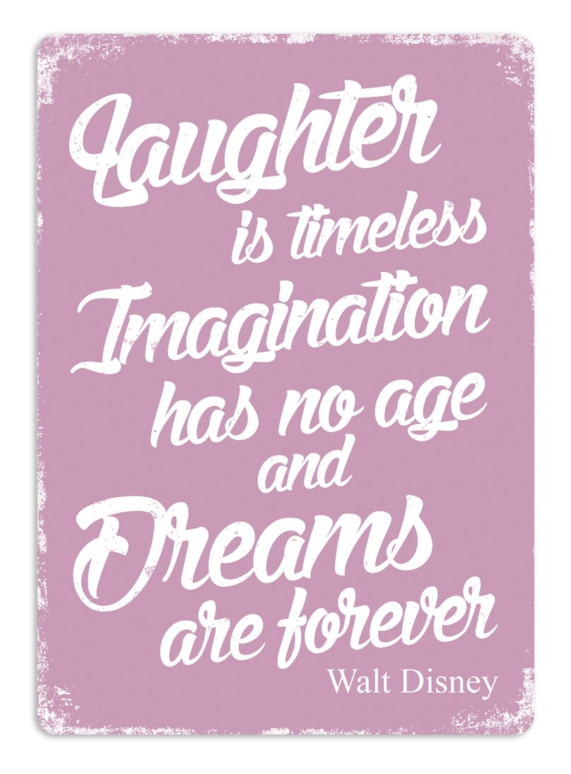 Cirrus Pink Laughter Is Timeless.disney Quote - Metal Wall Sign Plaque Art Inspirational