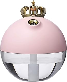 YIYINGSI Humidificateurs,320Ml Portable Crown Air Humidificateur Aroma Essential Oil Diffuseur USB Rechargeable Batterie Alimenté Humidificateur Mist Maker, Décor Rose pour La Maison