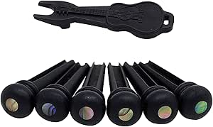 Amazon.com: Ebony Guitar Bridge Pins & Puller Set Bass Guitar Bridge ...