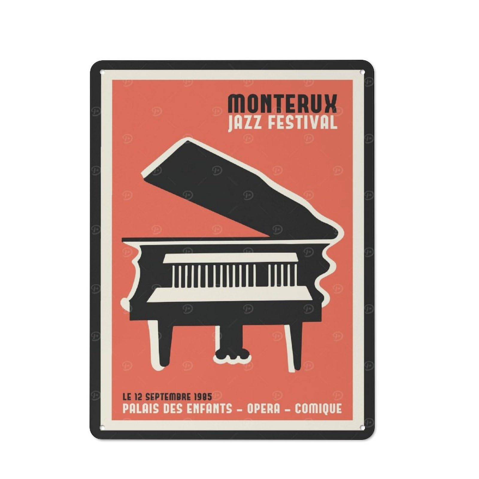 Junmoney Style Classic Vintage Metal Sign 40X30cm Featuring Montreux Jazz Festival, Classic Pub Decor For Bar, Kitchen, Garage Or Games Room