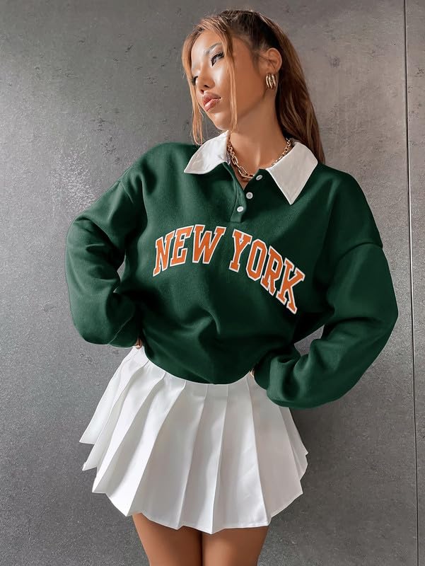 Image of Women Collar Button Hoodie /Sweatshirt | Polycotton Hoodies for Gym, Travel & Everyday Wear | Warm & Comfortable Casual Wear