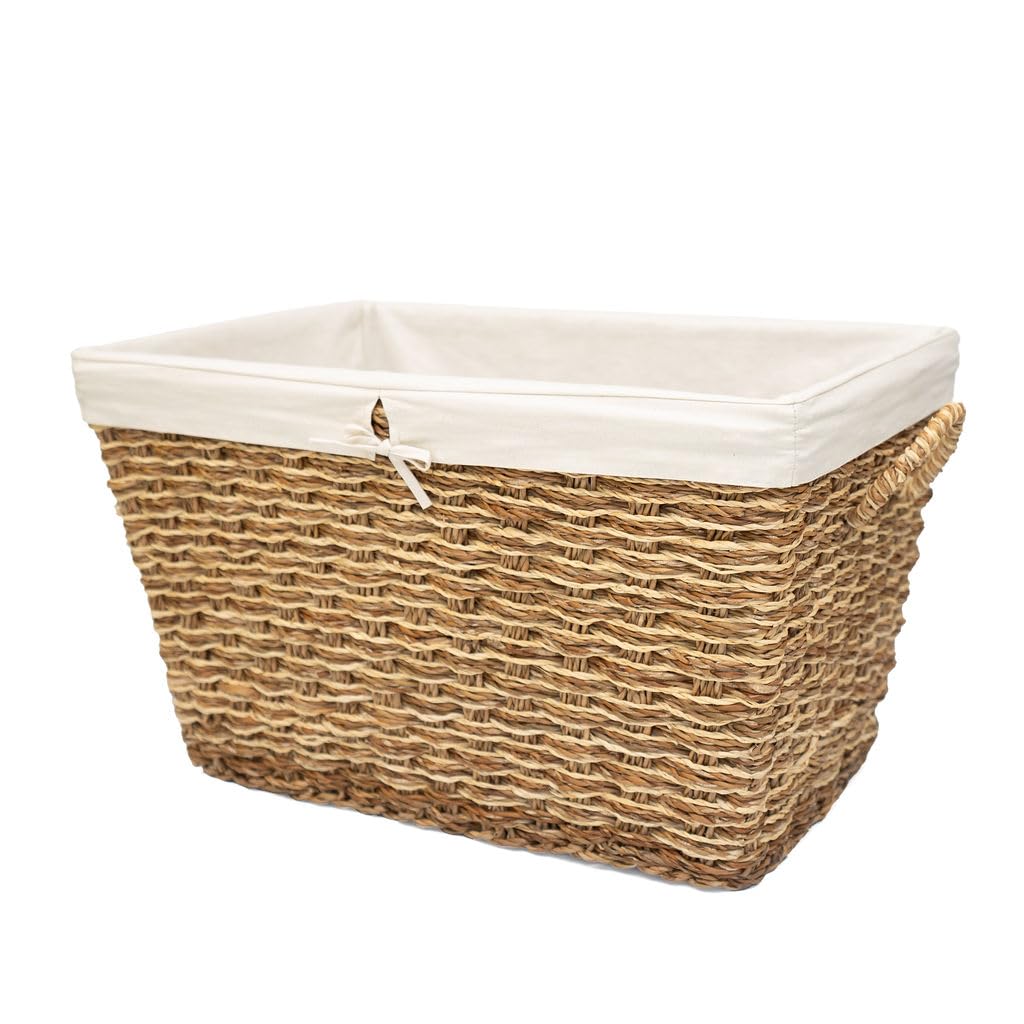 Arthur Cameron - Feni Seagrass Washing Basket & Storage Basket - Home Organisation for Bedroom